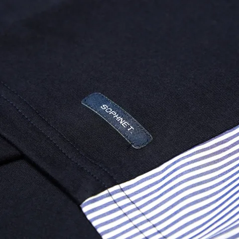 SOPHNET. Stripe Side Panel Tee
