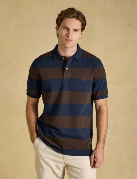 Joules Pure Cotton Striped Pique Short Sleeve Polo Shirt