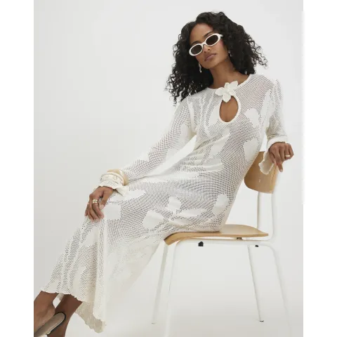 River Island Crochet Floral Maxi Dress