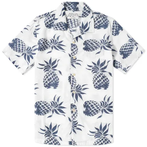 Short Sleeve Pineapple Print Vacation Shirt