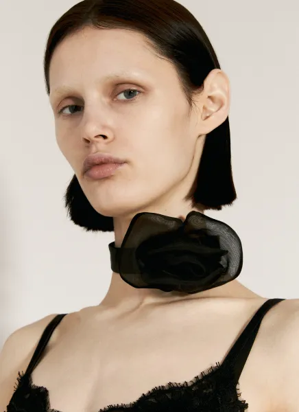 Satin And Organza Flower Choker