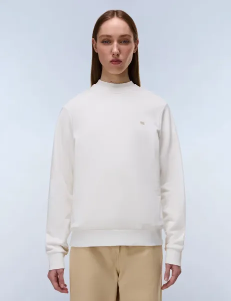 Napapijri Aurora Crew Neck Cotton Sweatshirt Soft White