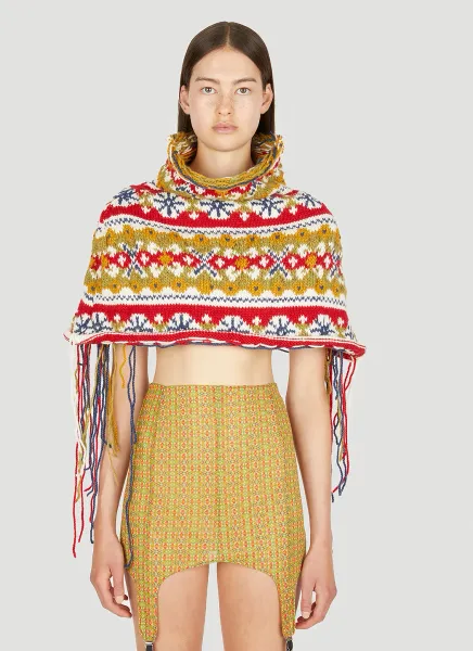 LOUISE LYNGH BJERREGAARD Folklore Fairisle Knit Cape