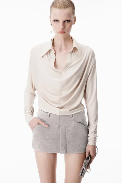 Cowl Placket Top