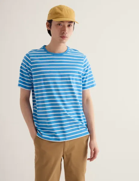 Seasalt Cornwall Pure Cotton Striped T-Shirt Blue Mix