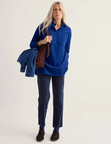 Seasalt Cornwall Pure Cotton Cord Oversized Collared Tunic Dark Blue