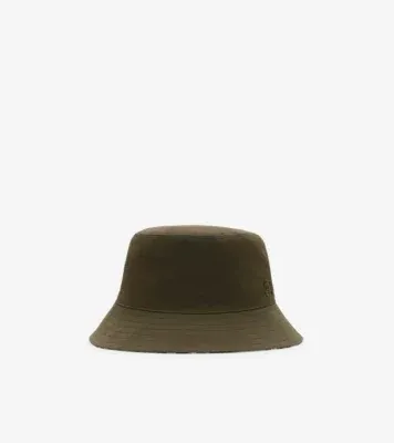 Reversible Gabardine Bucket Hat in Juniper green