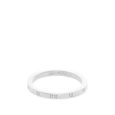 Embossed Number Logo Slim Band Ring