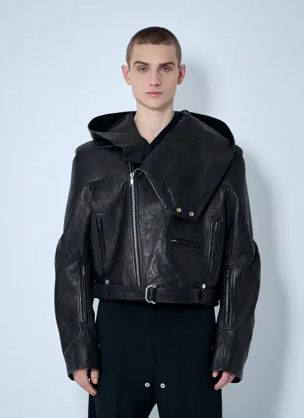 Hooded Leather Jacket