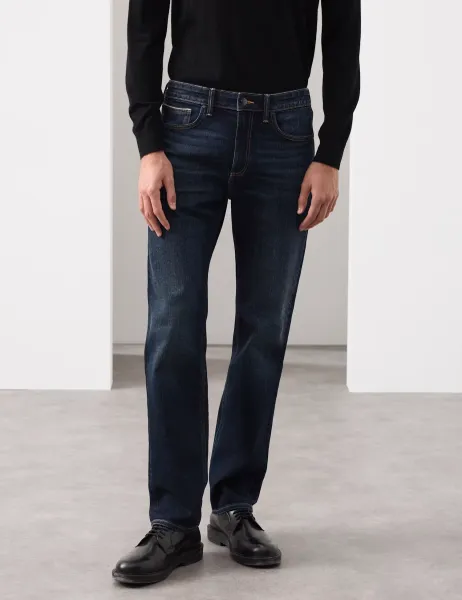 Autograph Slim Fit Japanese Selvedge Stretch Jeans Dark Indigo