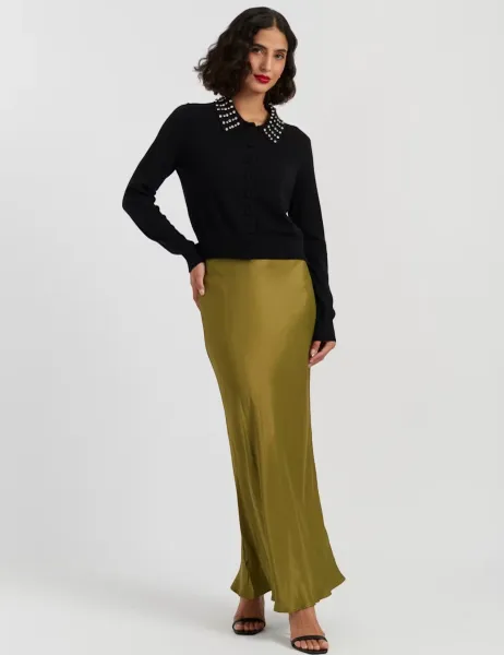 Chinti & Parker Embellished Collar Cardigan with Wool