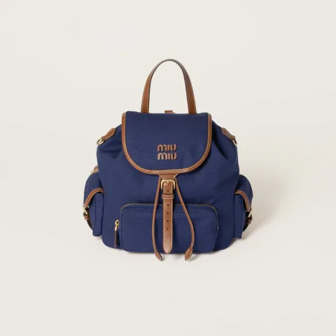 Canvas and leather backpack