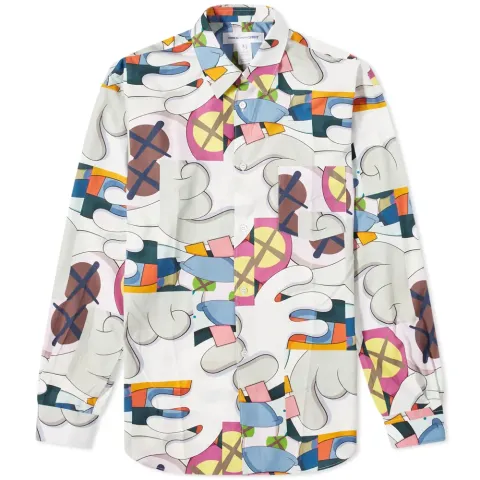 Comme des Garcons SHIRT Kaws Print Cotton Poplin Shirt