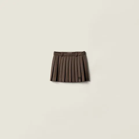 Pleated Cover fabric miniskirt