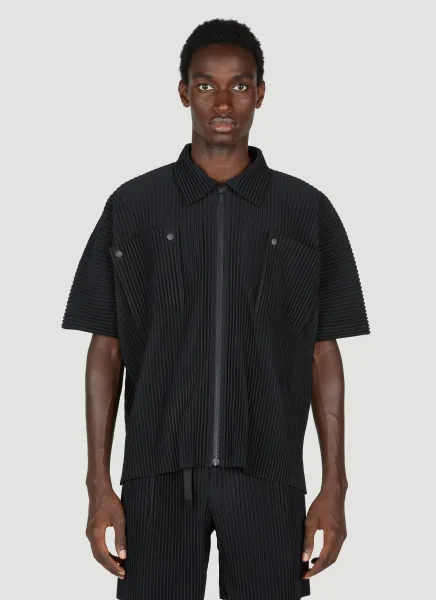 Pleated Short Sleeve Shirt
