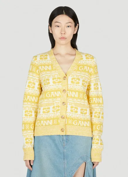 Logo Button Down Cardigan