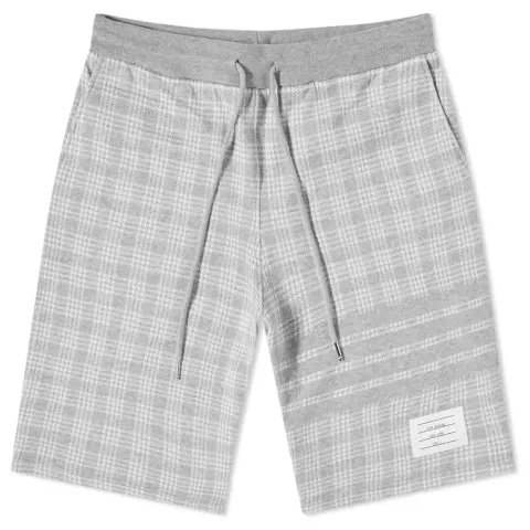 Check Engineered Stripe Sweat Shorts