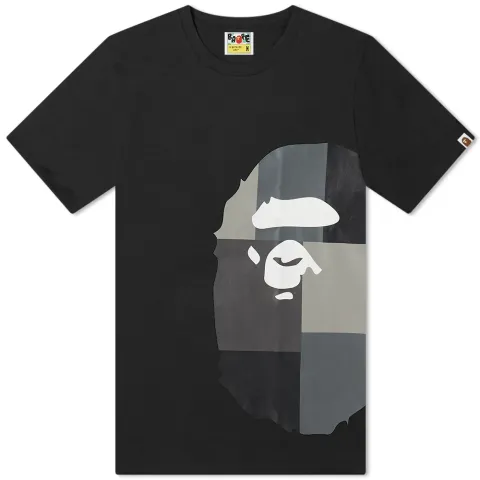 Color Block Side Big Ape Head T-Shirt