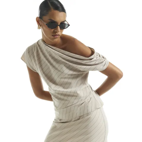 River Island Stripe Asymmetric Top