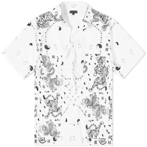 Bandana Print Tie Up Vacation Shirt