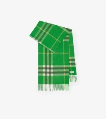 Check Cashmere Scarf in Racquet green