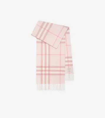 Check Cashmere Scarf in Quartz pink