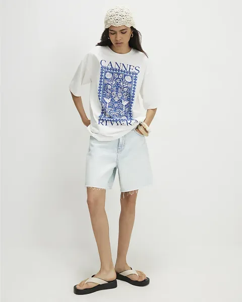 River Island Cotton Cannes Graphic T-Shirt