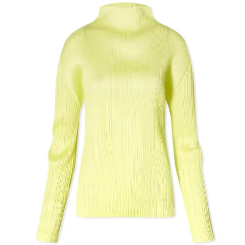 Long Sleeve Pleats Roll Neck Top