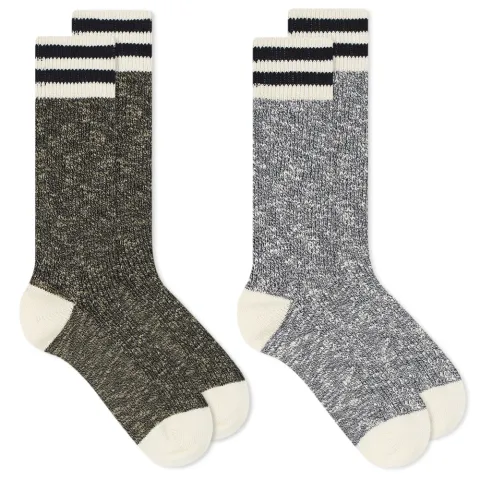 Melange Stripe Sock - 2 Pack