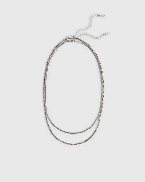 River Island Snake Chain Necklace Pack Of 2