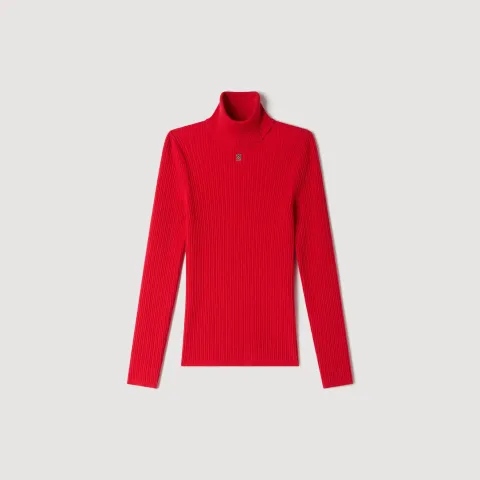 Cable knit roll-neck jumper