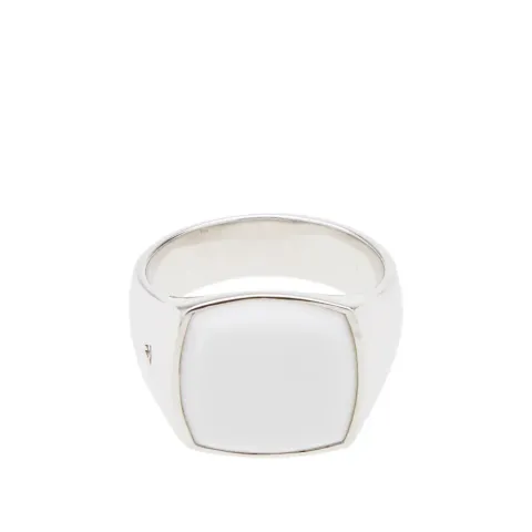 Cushion White Agate Ring