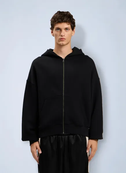 Back Curved Logo Zip Hoodie