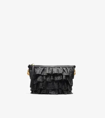 Mini Ruffle Bag in Black - Women, Leather