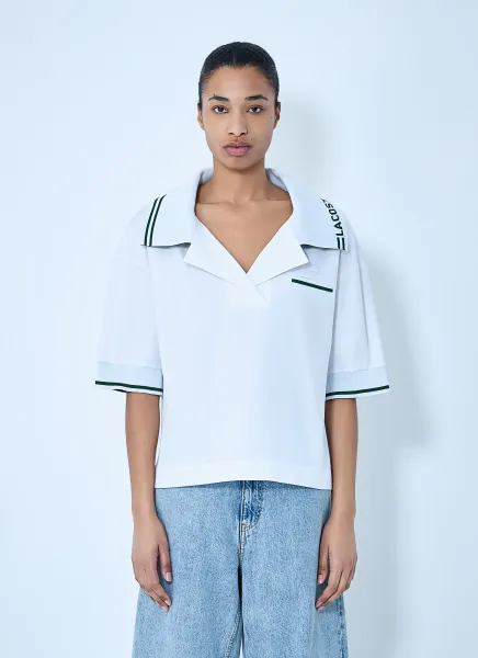 Wide-Collar Cotton Shirt