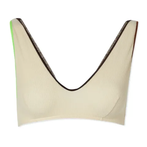 Pam Colourful Trim Ribbed Bra Top