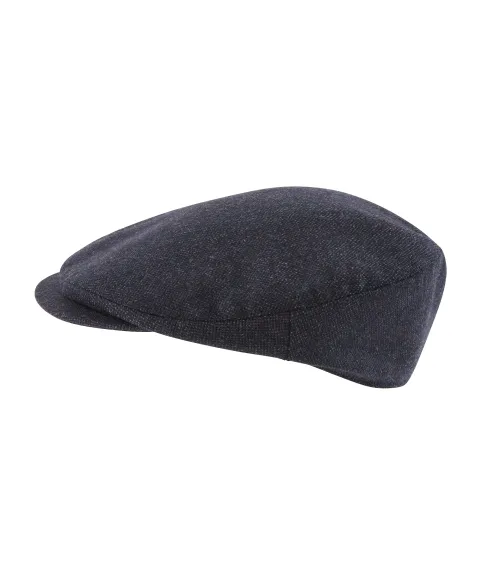 Schöffel Country Countryman Tweed Cap - Navy Herringbone Tweed