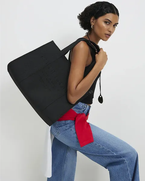 River Island Jacquard Embroidered Shopper Bag