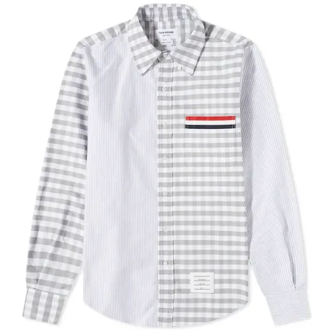 Funmix Tricolour Striped Pocket Oxford Shirt