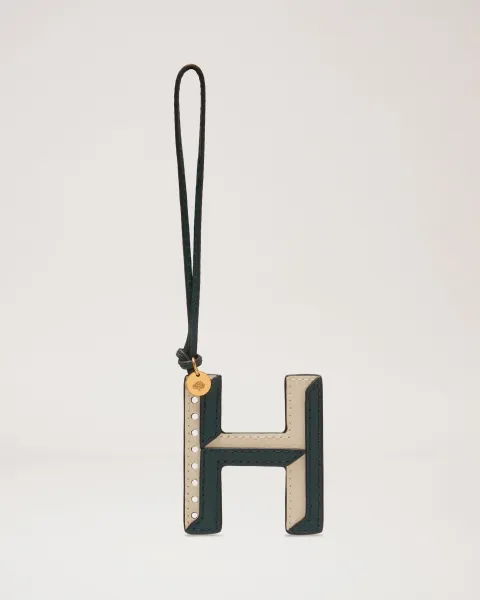 Bi-Colour Leather Keyring- H