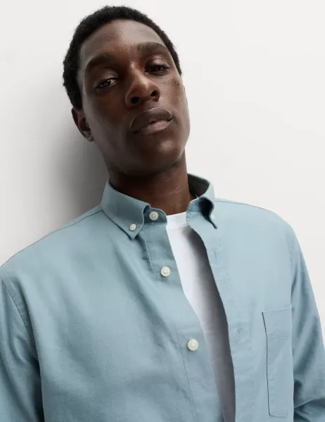 Marks & Spencer Pure Cotton Ultimate Oxford Shirt Dark Slate