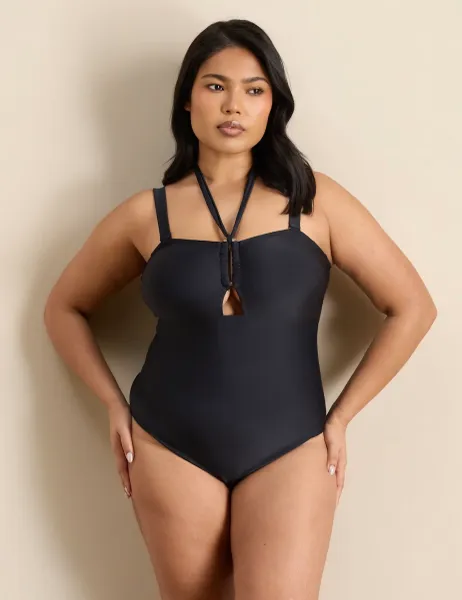 Live Unlimited London Padded Halterneck Swimsuit Black