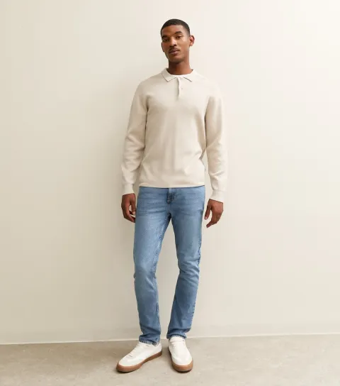 Men's Mid Blue Slim Fit Stretch Jeans