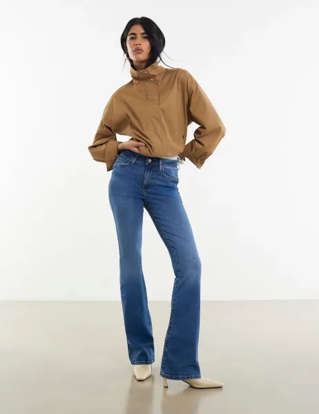 River Island Mid Rise Flared Jeans Denim