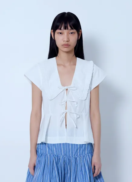 Compact Poplin Collar Blouse
