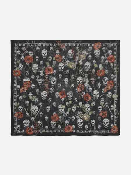 Skull & Spider Floral Scarf