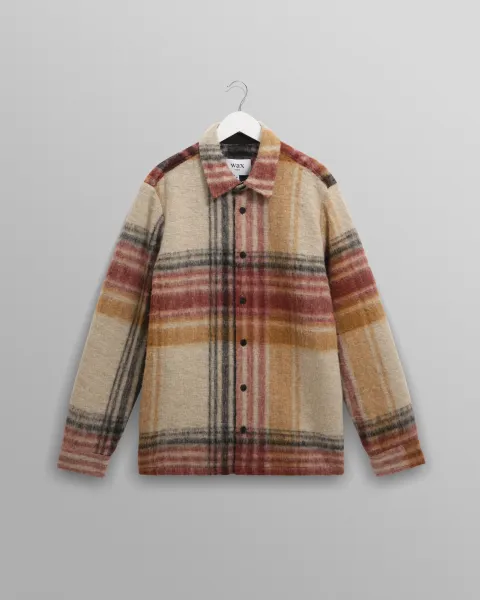 Nolan - Natural and Multicolour Check Wool Overshirt