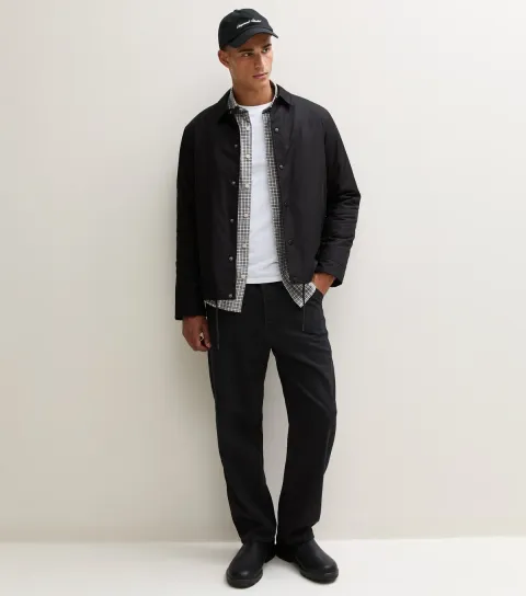 Jack & Jones Men's Black Straight Leg Carpenter Jeans