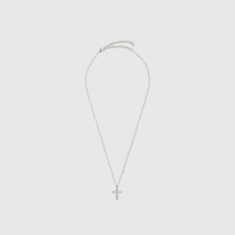River Island Cross Diamond Simulant Necklace