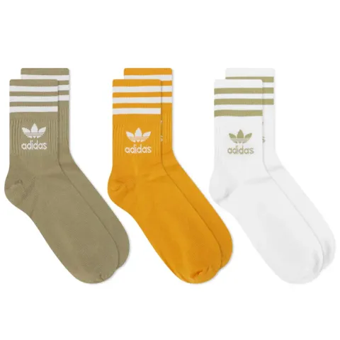 Solid Mid Cut Sock - 3 Pack